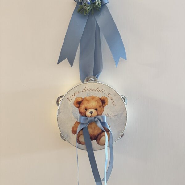 Tamburello tenerezze nonni celeste 18 cm Madame Fioccò