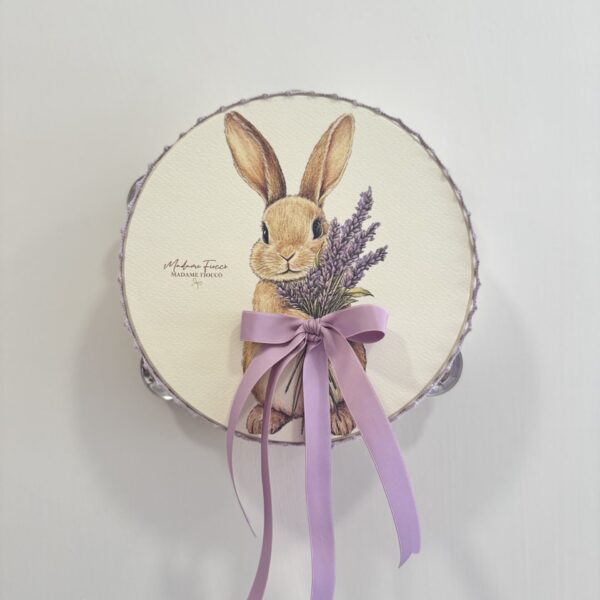 Tamburello Pasqua coniglietto in Fiocco di Madame fioccò
