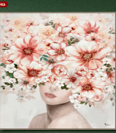 Quadro con cornice volto romantico 90x120 cm Fantin