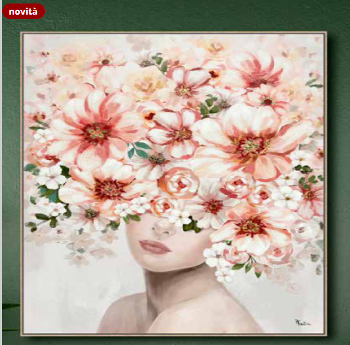 Quadro con cornice volto romantico 90x120 cm Fantin