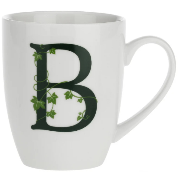 mug con lettera, mug porcellana bianca, tazza personalizzata, tazza iniziale, mug elegante, mug la porcellana bianca, tazza colazione, tazza caffè, idea regalo tazza, accessori cucina porcellana