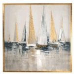 Quadro con cornice e vele dorate 100x100 cm Fantin