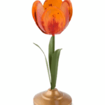 Portacandele in metallo Tulipano Arancione 21cm