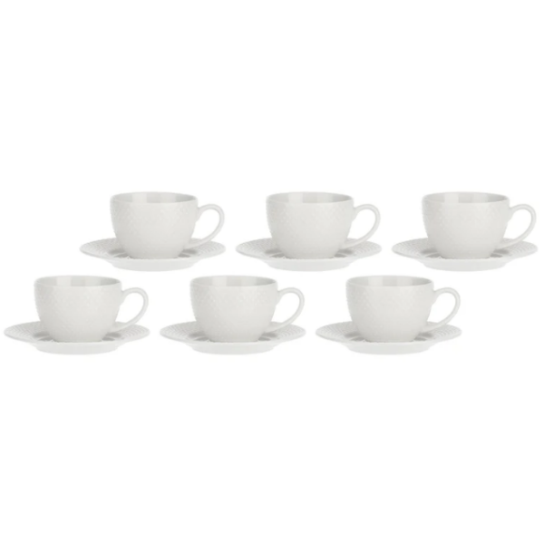 Set 6 tazzine per espresso con piattino, Richiamo La porcellana bianca