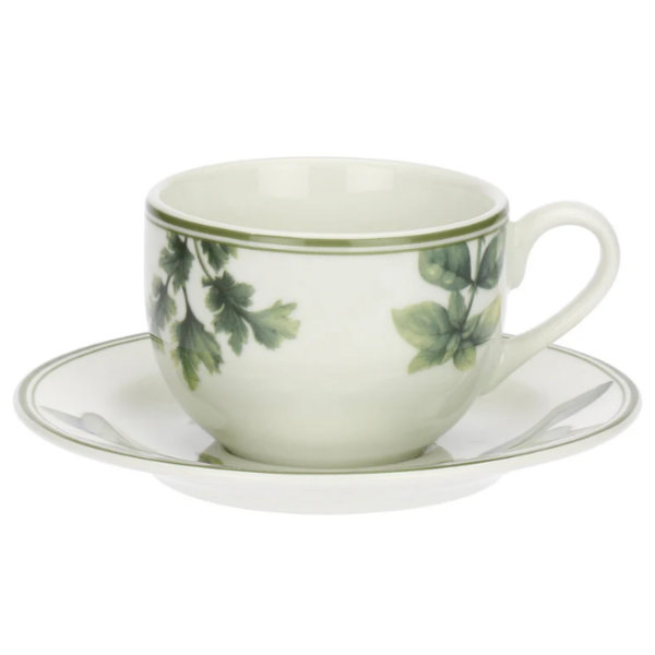 Set da 6 tazza the con piattino La porcellana bianca