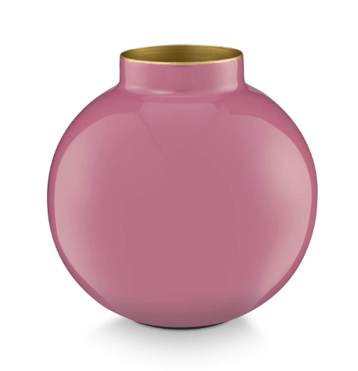 Vaso in metallo rosa 17cm