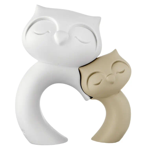 Coppia gufi nocciola 12x10 Bongelli