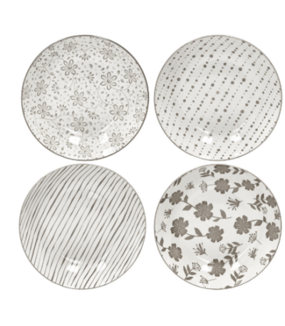 Piatto fondo loto set 4 decori Brandani