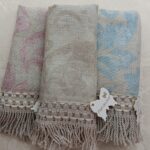 Runner simil lino con frange 80x35 Fiore di Lena