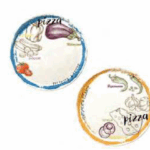 Set 2 piatti pizza Acqua e Farina, arancio e blu