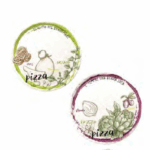 Set 2 piatti pizza Acqua e Farina, verde e viola