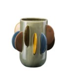 Vaso Basso con pietre L'oca Nera