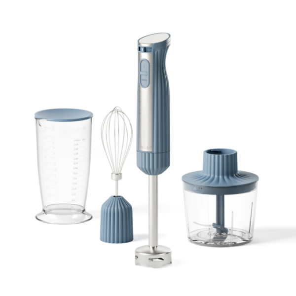 Frullatore ad immersione blu con accessori Guzzini