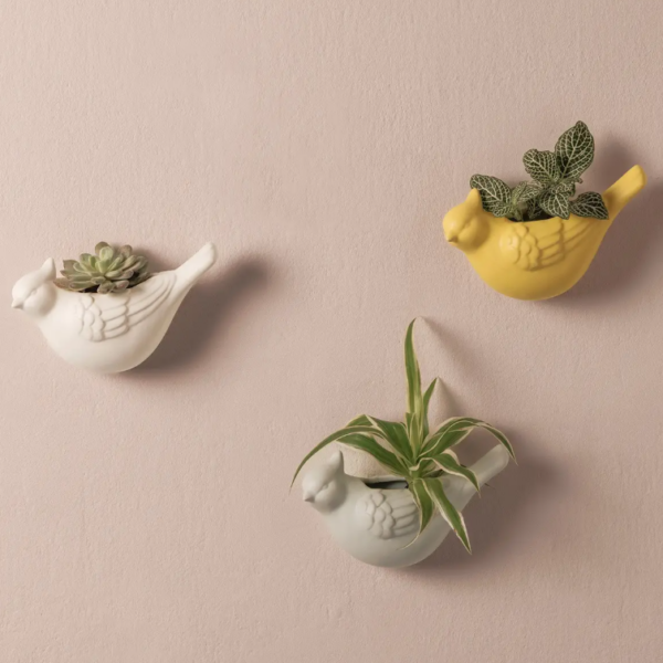 THUN - Cachepot da parete uccellino Eleganza Esotica