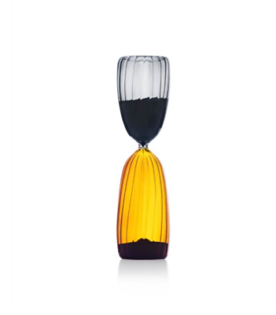 Clessidra Ichendorf Smoke/ambra sabbia nera 15 minuti in vetro soffiato: elegante e minimal, perfetta per lavoro, studio e momenti di concentrazione ⏳🖤🧡