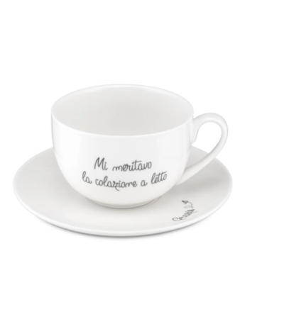 Tazza colazione La porcellana bianca