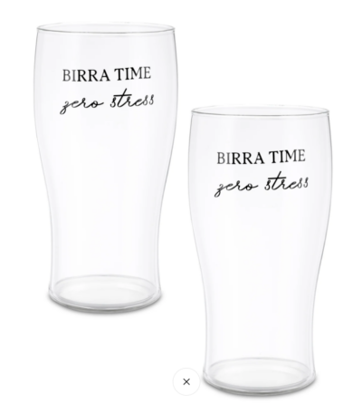 Set 2 bicchieri birra I garbati La porcellana bianca