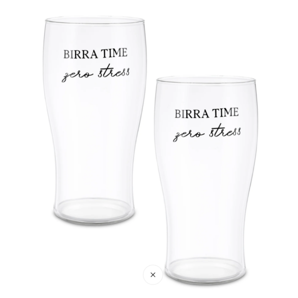Set 2 bicchieri birra I garbati La porcellana bianca