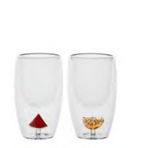THUN - SET 2 BICCHIERI BIBITA CON FRUTTA ELEGANZA ESOTICA