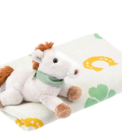 THUN -Set peluche cavallo con copertina tricot Dolce Fattoria