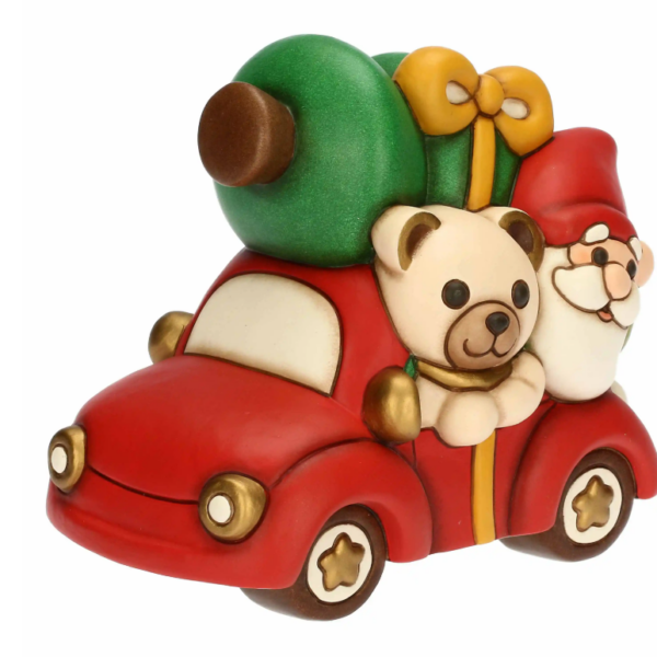 THUN - Teddy e gnomo Oliver con macchina in ceramica