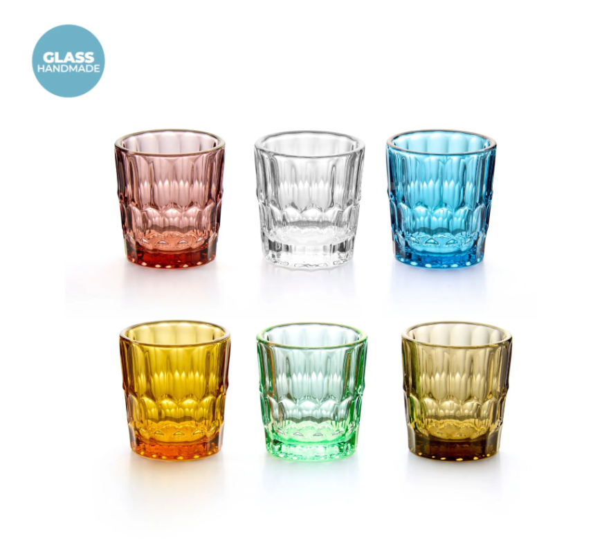 Set 6 bicchierini multicolor in vetro Guzzini