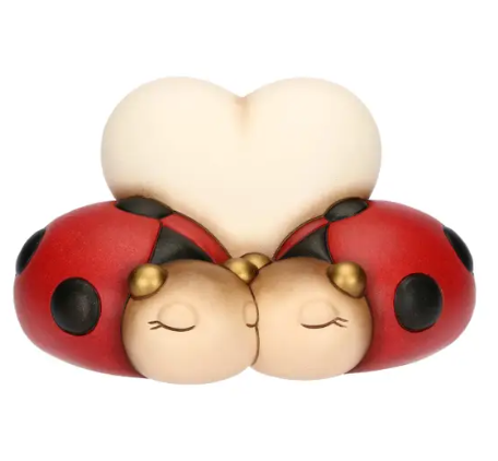 THUN - Coppia di coccinelle con cuore in ceramica