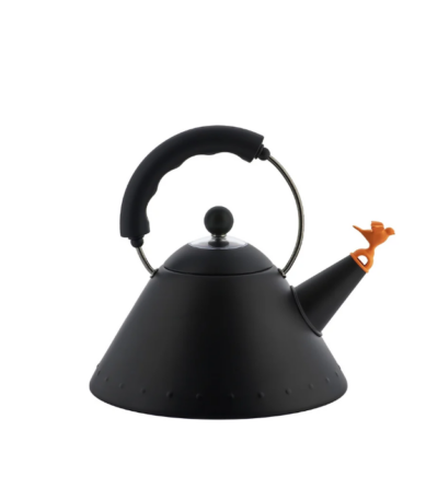 ALESSI - Bollitore nero con uccello arancione 2L
