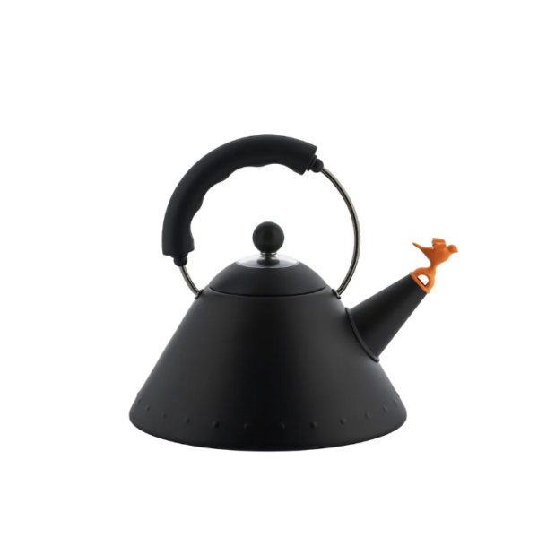 ALESSI - Bollitore nero con uccello arancione 2L