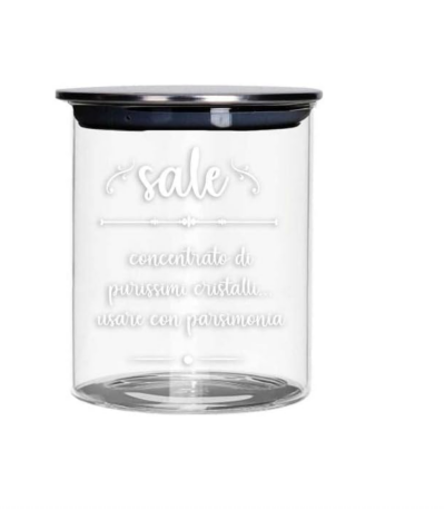 Barattolo sale vetro con tappo metallo
