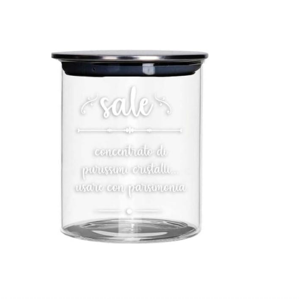 Barattolo sale vetro con tappo metallo