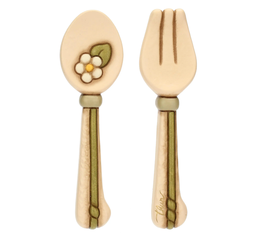 THUN - SET CUCCHIAIO FORCHETTA DA PARETE IN CERAMICA COUNTRY BLOOM (3) THUN - SET CUCCHIAIO FORCHETTA DA PARETE IN CERAMICA COUNTRY BLOOM
