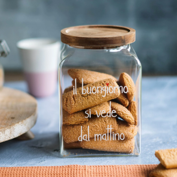 Barattolo biscotti "il buon giorno si vede dal mattino"