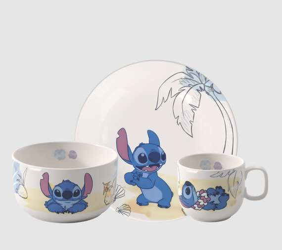 Disney Stitch Set di stoviglie per bambini 3 pz.