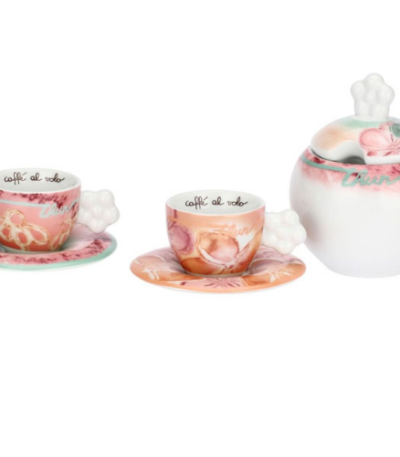 THUN sET 2 TAZZINE ESPRESSO CON ZUCCHERIERA BLOOMIA