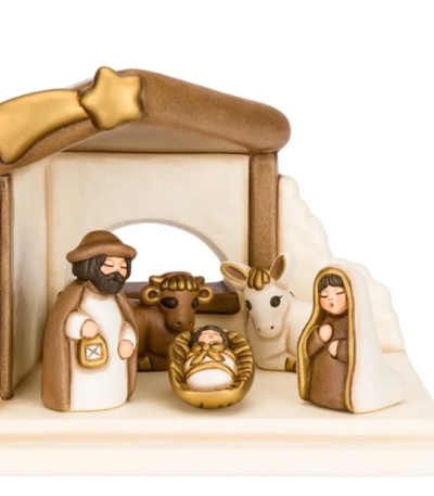 thun - kit capanna sacra famiglia bue e asinello BIANCO