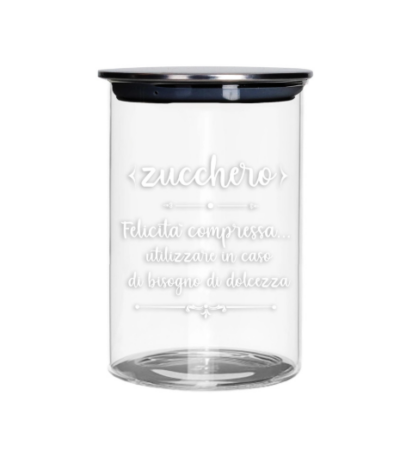 Barattolo zucchero con tappo in vetro
