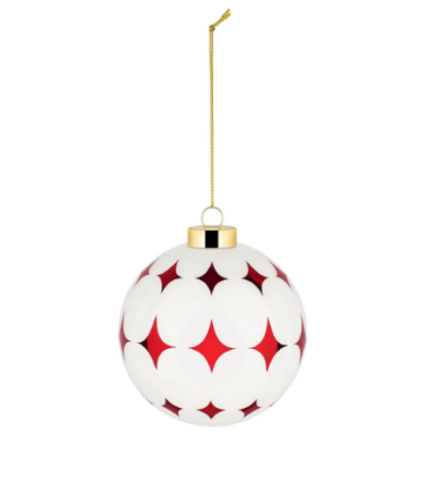 Palla di Natale Alessi con rombi rossi