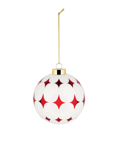 Palla di Natale Alessi con rombi rossi