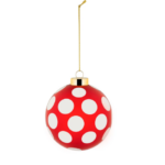 Palla di Natale Alessi rossa con pois