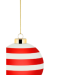 Palla di Natale Alessi con righe orizzontali rosse
