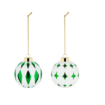 Set palle di Natale Alessi con rombi verde