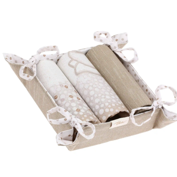 THUN - SET 2 CANOVACCI CON CESTINO IN TESSUTO PURE ELEGANCE