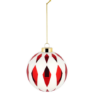 Palla di Natale Alessi con rombi verticali rossi