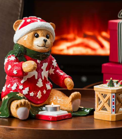 Christmas Toys Statuetta Natale Teddy con lanterna