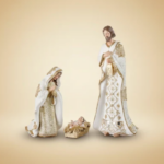 Nativià bianco e oro set 3 pz h max 44