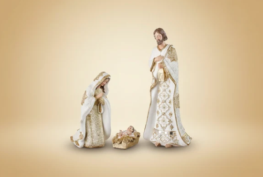 Nativià bianco e oro set 3 pz h max 44