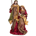 Natività burgundy in resina e tessuto