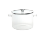 Pentola con coperchio trasparente in vetro borosilicato L