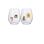 Set 2 bicchieri W il natale decoro 2 Brandani